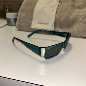 Yves Saint Laurent Teal Sunglasses YSL 6055 S NX6 & dust bag cover